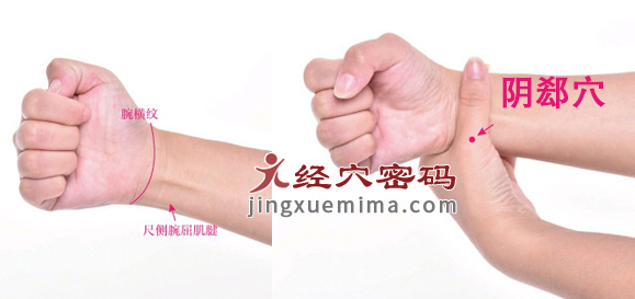 阴郄穴的准确位置图及快速取穴图解（标准定位方法）