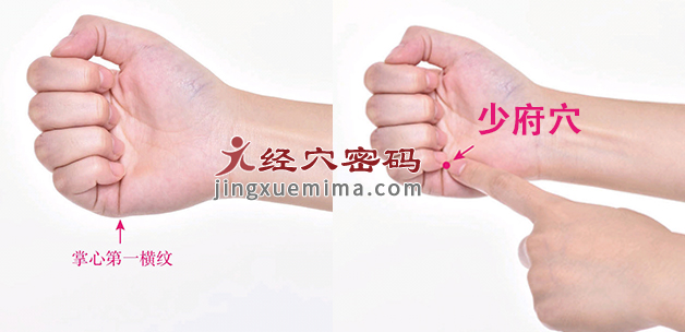 少府穴的准确位置图及快速取穴图解（标准定位方法）