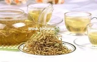 并蒂双花的金银花